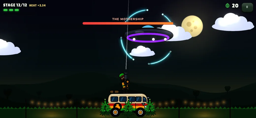 Grow Guerrilla boss fight against The Mothership on stage 12 of 12
