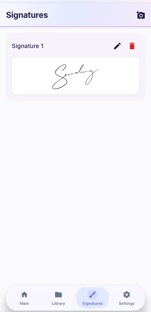 Saved signatures in OnlyScans